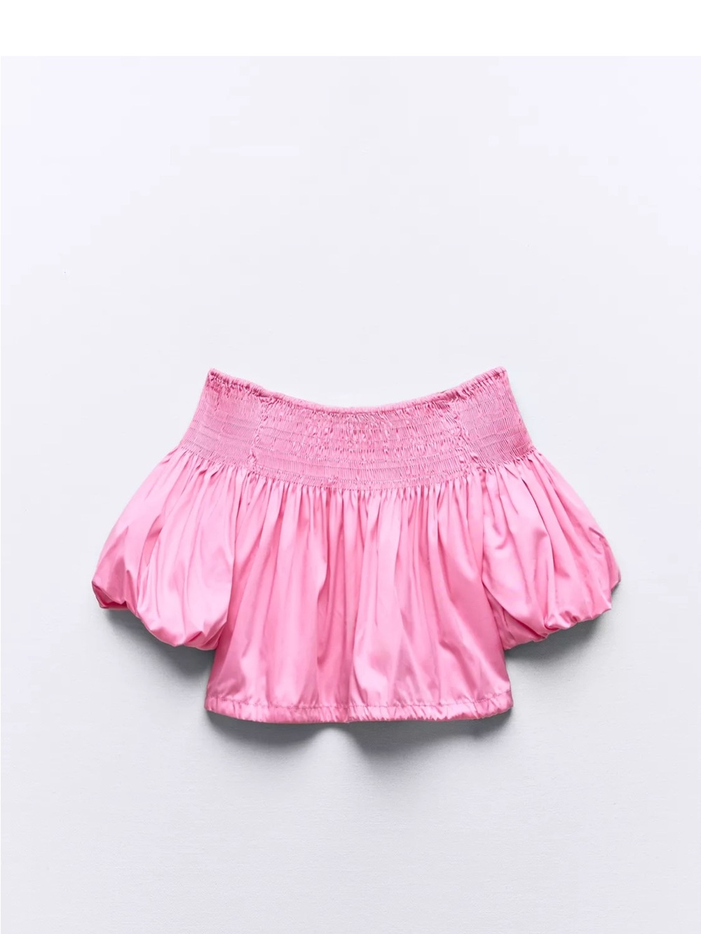 NWT ZARA Pink Off-Shoulder Puff Sleeve Top